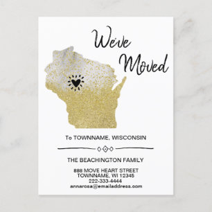 *~* STATEN WISCONSIN Ny hemadress Flytt - Meddelande Vykort