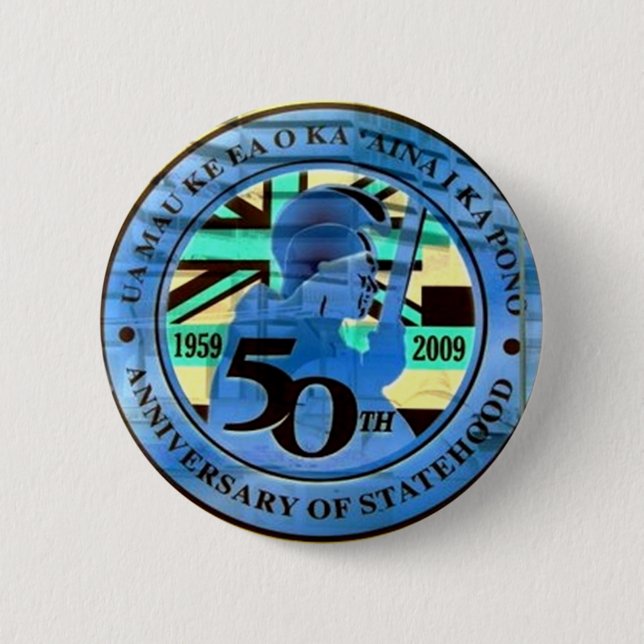 Statens 50:e firande emblem knapp (Framsida)