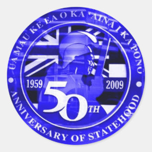 Statens 50:e firande emblem runt klistermärke