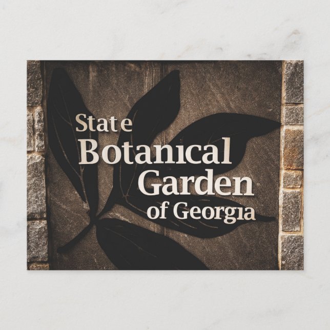 Statens botaniska trädgård i Georgias skylt Vykort (Framsida)