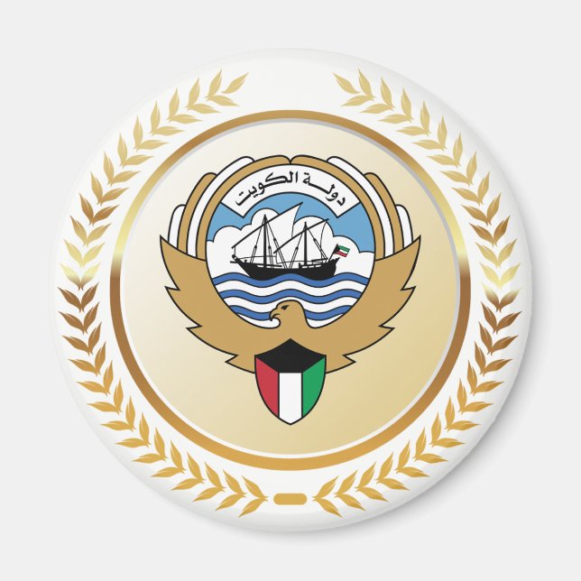 Statens emblem i Kuwait Magnet (Framsidan)