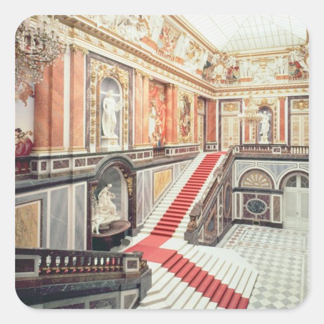 Statens trapphus fyrkantigt klistermärke (Framsida)