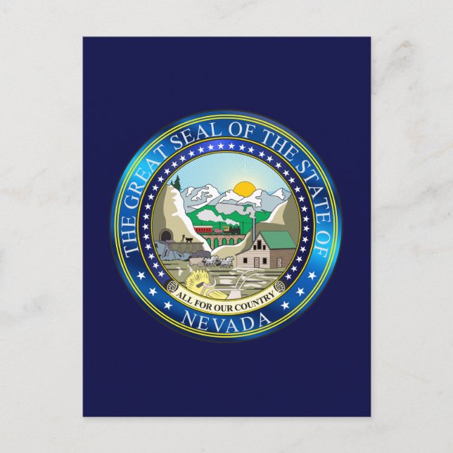 Statens Underbara försegling till Nevada Vykort (Framsida)