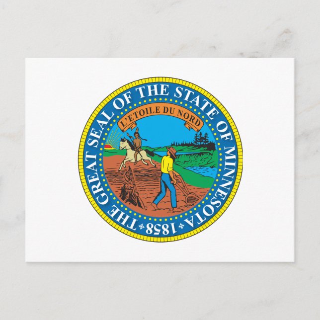 Statens Underbara sigill i Minnesota Vykort (Framsida)