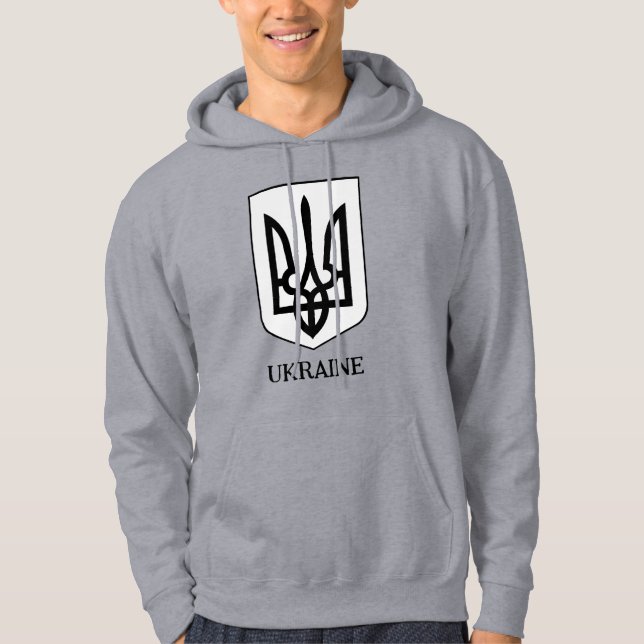 Statens vapen för Ukraina Minimalistisk konst Hoodie (Framsida)