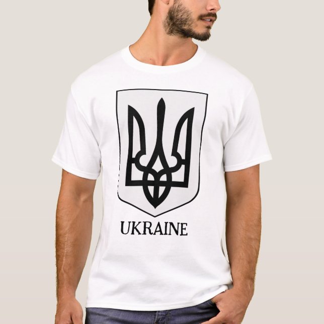 Statens vapen för Ukraina Minimalistisk konst T Shirt (Framsida)