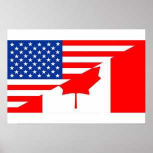 stater america canada halv flagga usa land poster