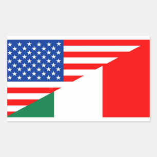 stater america-italien, halva flagga usa land rektangulärt klistermärke