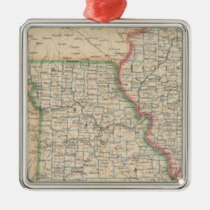 Stater av Illinois, Missouri och Arkansas Julgransprydnad Metall