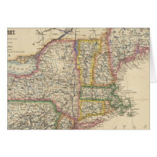 Stater av Maine, New Hampshire, Vermont Hälsningskort