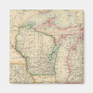 Stater av Michigan, Wisconsin och Iowa Magnet