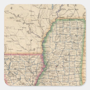 Stater av Mississippi och Louisiana Fyrkantigt Klistermärke