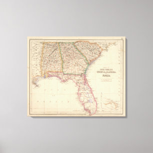 Stater av South Carolina, Georgia och Alabama Canvastryck