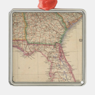 Stater av South Carolina, Georgia och Alabama Julgransprydnad Metall
