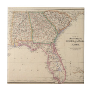 Stater av South Carolina, Georgia och Alabama Kakelplatta