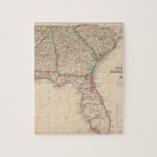 Stater av South Carolina, Georgia och Alabama Pussel