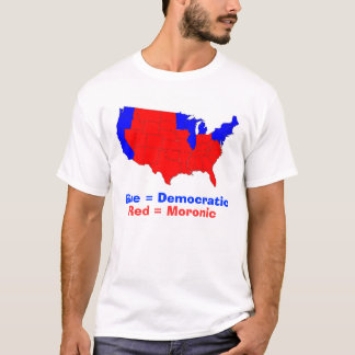 stater blått = demokratiskt som är röd = som är tee shirt