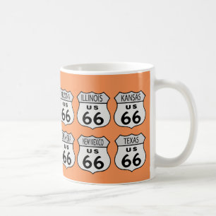 Stater för rutt 66 med din färg kaffemugg