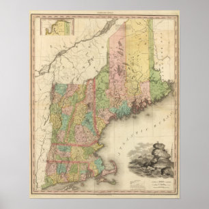 Stater i Maine, New Hampshire, Vermont Poster