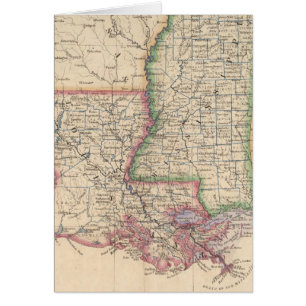 Stater i Mississippi och Louisiana Hälsningskort