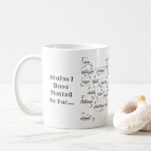 "Stater jag har besökt hittills.." Färg-In USA Mug Kaffemugg