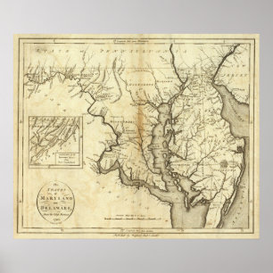 Stater Maryland och Delaware Poster