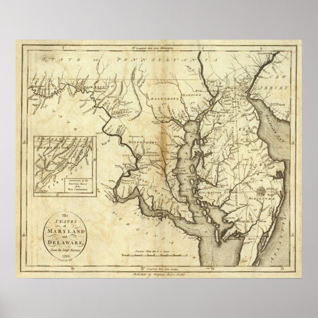 Stater Maryland och Delaware Poster (Framsidan)
