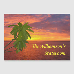 Stateroom dörrmarkör för tropisk sunset-Personlig