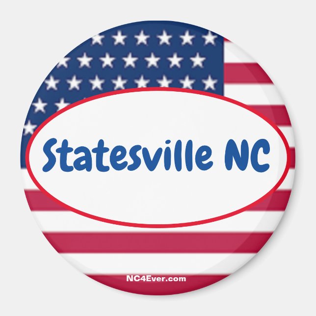 Statesville NC Patriotic Ställe magnet (Framsidan)