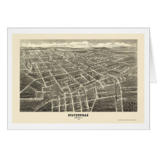 Statesville panorama- karta för NC - 1907 Hälsningskort