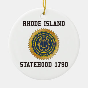 Statewayen Rhode island Julgransprydnad Keramik