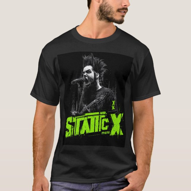 STATIC-X manar svart sten tshirt T Shirt (Framsida)