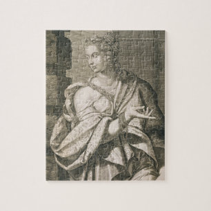 Statilia Messalina tredje fru av Nero (gravyr) Pussel
