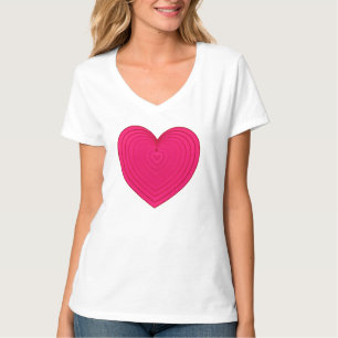 Statin Gradient Heart i Fuchsia Rosa/ Magenta T Shirt