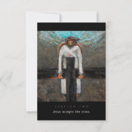 Station 2, Jesus accepterar Kor Prayer Card
