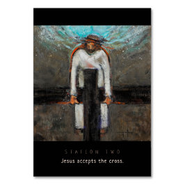 Station 2, Jesus accepterar Kor Prayer Card Bordsnummer