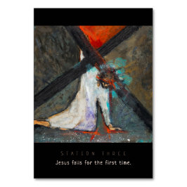 Station 3, Jesus faller #1-bönekort Bordsnummer