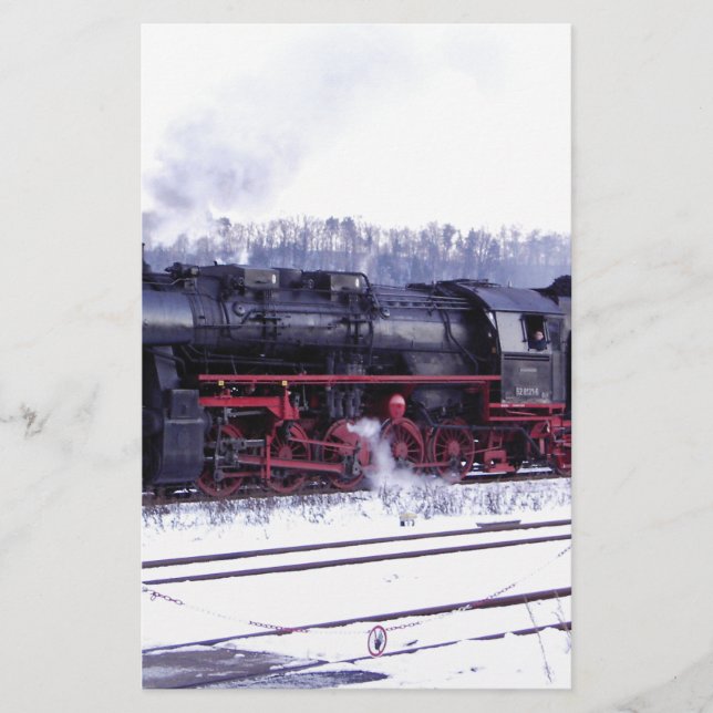 station-ångmotor i tåg brevpapper (Framsida)