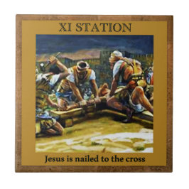 Station av Kor #11 av 15 Jesus spikad Kakelplatta