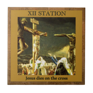 Station av Kor #12 av 15 Jesus dör Kakelplatta