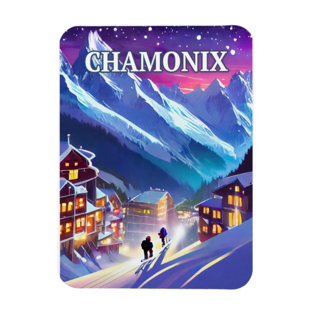 Station de ski Chamonix, perle alpine Magnet (Vertikal)