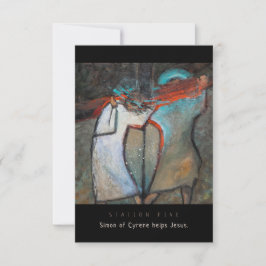 Station Fem, Simon of Cyrene hjälper, Prayer Card