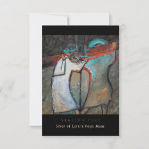 Station Fem, Simon of Cyrene hjälper, Prayer Card
