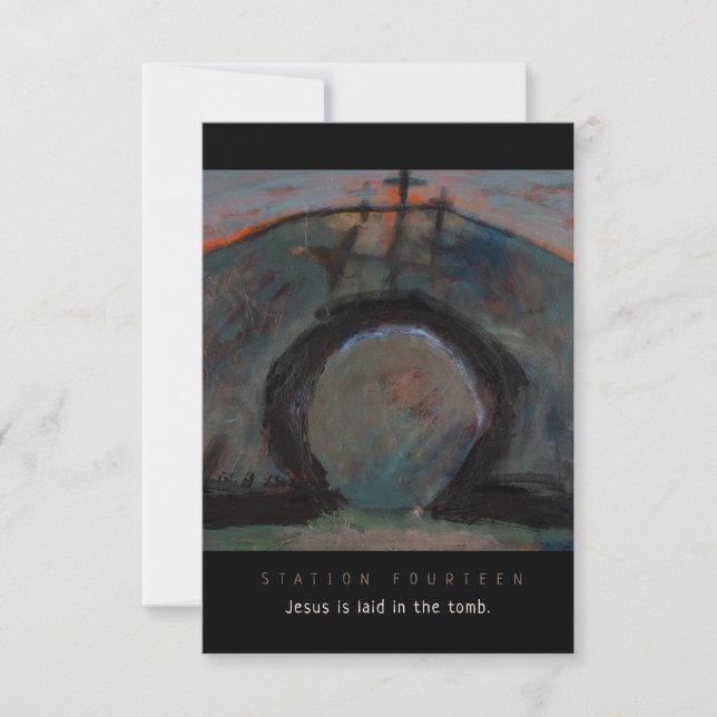 Station fjorton, Jesus i grav, Prayerkort (Framsida)