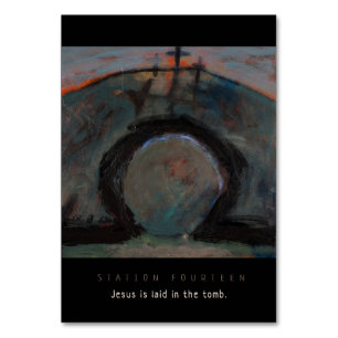 Station fjorton, Jesus i grav, Prayerkort Bordsnummer