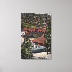 Station & hotell för väg för järnvårkugge canvastryck