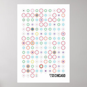 Station & Linjer: Chicago (Light) Poster