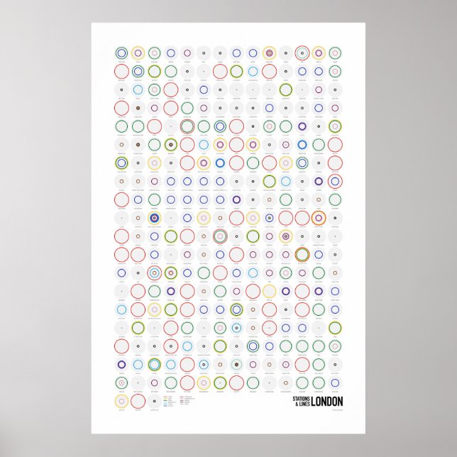 Station & Linjer: London (Light) Poster (Framsidan)
