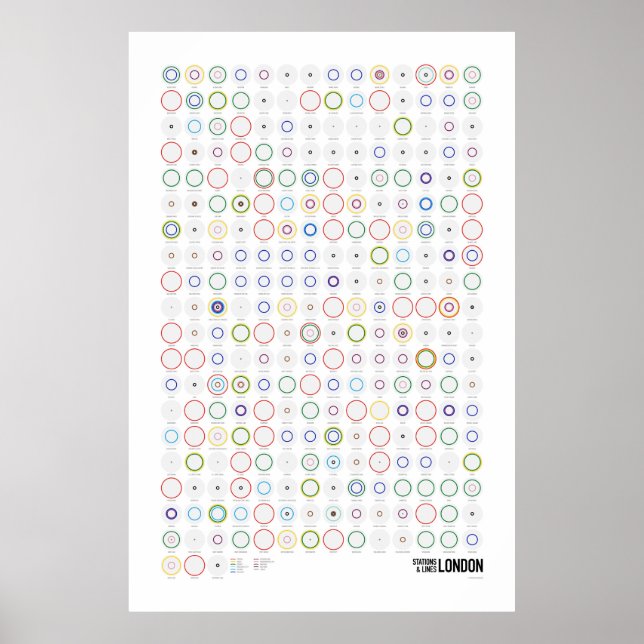 Station & Linjer: London (Light) Poster (Framsidan)