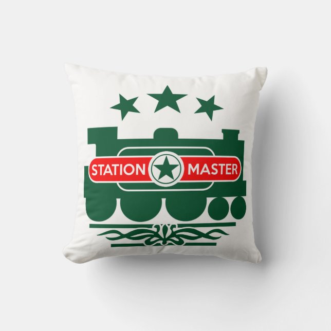 Station Master's Tåg Cushion Kudde (Framsida)